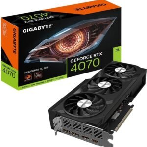 GIGABYTE GeForce RTX 4070 WINDFORCE OC 12GB Grafikkarte – 12 GB DDRX6 21 Gbit/s, PCI-E 4.0, DisplayPort 1.4, HDMI 2.1a, NVIDIA DLSS 3, Ada Lovelace Arch, GV-N4070WF3OC-12GD