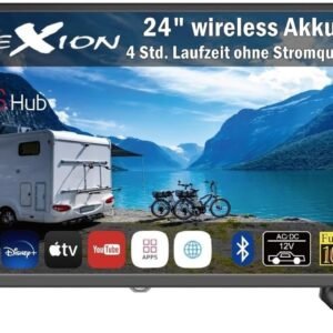 Reflexion LEDA24OSBT Smart LED Akku Fernseher Powered by webOSHub, 60 cm / 24 Zoll, Camping/Wohnmobil/Caravan/Boot/LKW Fernseher