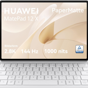 HUAWEI MatePad 12 X + Tastatur, PaperMatte Edition WiFi Tablet, 12 Zoll 2,8 K FullView Display, 144 Hz Hohe Bildwiederholrate, 1000 Nits, 12 GB + 256 GB, mit Tastatur, Mal-App GoPaint, 10.100 mAh