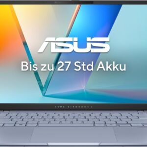 ASUS Vivobook S 14 OLED S5406SA Laptop | Copilot+ PC | 14 Inch WUXGA 16:10 OLED Display | Intel Core Ultra 7 256V | 16GB RAM | 1TB SSD | Intel Arc | Win11 Home | QWERTZ | Mist Blue