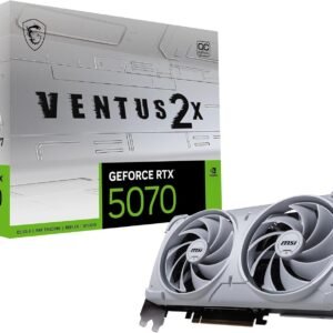 MSI GeForce RTX 5070 12G Ventus 2X OC Weiß – 12 GB GDDR7 (28 Gbit/s/192 Bit), PCIe 5X 16, Boost: 2542 MHz, HDMI 2.1b, DisplayPort 2.1b