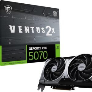 MSI GeForce RTX 5070 12G Ventus 2X OC – 12 GB GDDR7 (28 Gbit/s/192 Bit), PCIe 5X 16, Boost: 2542 MHz, HDMI 2.1b, DisplayPort 2.1b