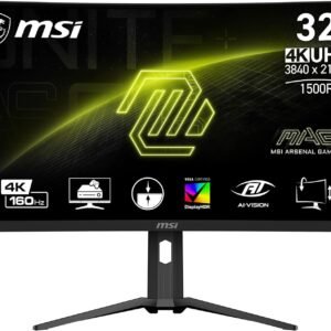 MSI MAG 321CUPDE 31,5 Zoll UHD Curved Gaming Monitor – 1500R 3840 x 2160 VA Panel, 160Hz / 1ms, Adaptive Sync – DP 1.4a, USB Typ-C (DP alt, mit 15W PD), HDMI 2.1 CEC