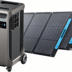 Anker SOLIX F3800 Portable Power Station with 2 x 200 W Solar Panels, 3.84 kWh LiFePO4 Battery, up to 6,000 W Power, Solar Generator, Power Reserve Home