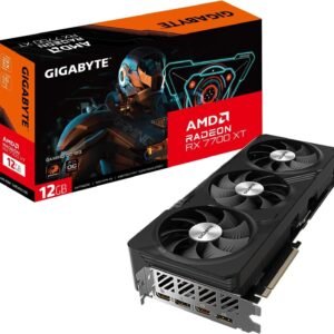Gigabyte Radeon RX 7700 XT Gaming OC 12GB Grafikkarte – 12 GB GDDR6 192-Bit, Windforce-Kühlsystem, Metallrückplatte, DP 2.1, HDMI 2.1, AMD RDNA 3-Architektur, GV-R77XTGAMING OC-12GD