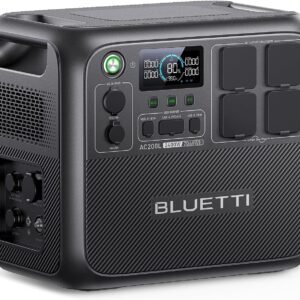 BLUETTI Solar Generator AC200L, 2048Wh LiFePO4 Battery, Expandable to 8192Wh with 4 2400W AC Outputs (3600W Power Lifting), Solar Generator for Camping