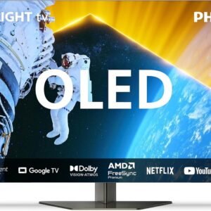 Philips Ambilight 42OLED809 4K OLED Smart TV – 42-Zoll Display mit P5 AI Perfect Picture, Ultra HD Google TV, Dolby Vision und Dolby Atmos Sound