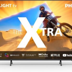 Philips Ambilight The Xtra 55PML9009 4K Quantum Dot MiniLED Smart TV – 55-Zoll-Display mit P5 Perfect Picture Engine Ultra HD, Titan OS, Dolby Vision und Dolby Atmos Sound – Anthrazitgrau