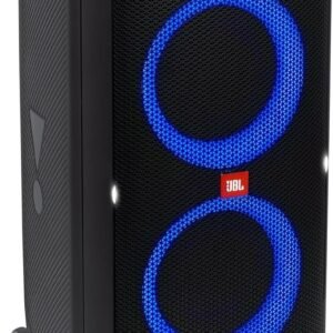 JBL PartyBox 310 in Schwarz – Tragbarer und rollbarer Bluetooth-Partylautsprecher mit Lichteffekten – Spritzwassergeschützte mobile Musikbox mit Akku