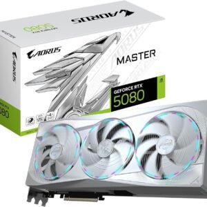 Gigabyte Aorus GeForce RTX 5080 Master Ice 16G Graphics Card – 16GB GDDR7, 256 Bit, PCI-E 5.0, 2805MHz Core Clock, 3 x DP 2.1a, 1 x HDMI 2.1b, NVIDIA DLSS 4