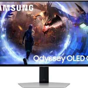 Samsung Odyssey G60SD OLED-Gaming-Monitor, 27 Zoll Bildschirm mit OLED-Panel, 2560 x 1440 Pixel, Bildwiederholfrequenz 360 Hz, Reaktionszeit 0,03 ms (G/G), AMD FreeSync Premium Pro, LS27DG600SUXEN