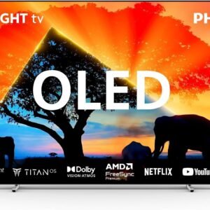 Philips Ambilight 55OLED759 4K OLED Smart TV – 55-Zoll Display mit P5 AI Perfect Picture Ultra HD, Titan OS, Dolby Vision und Dolby Atmos, Funktioniert mit Alexa und Google Sprachassistent